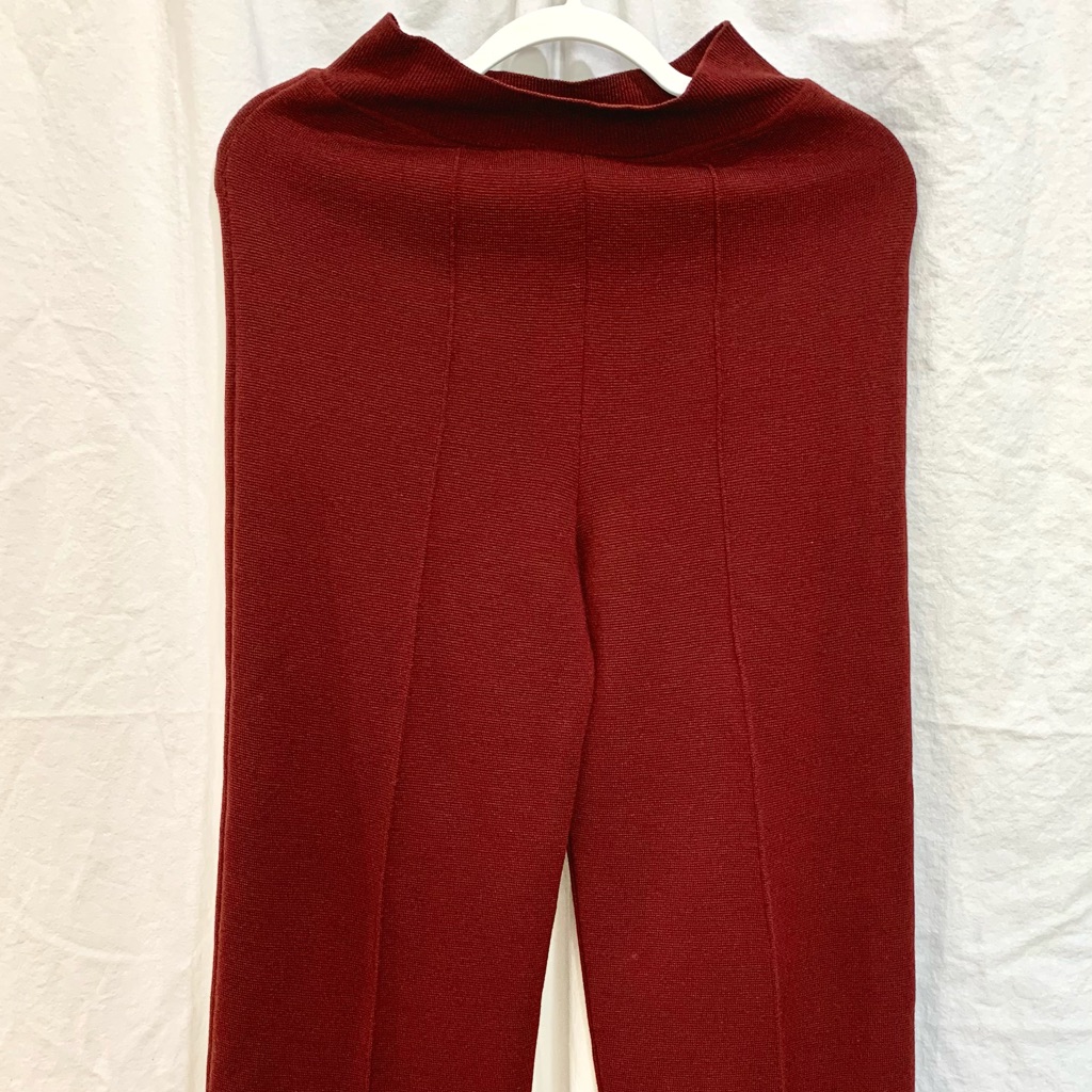 Jil Sander Burgundy Lana Women's Pants Size 34